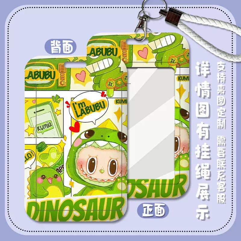 Labubu Card Holder – Clear Window PVC Lanyard ID & Transit Case with Cute Printed Designs